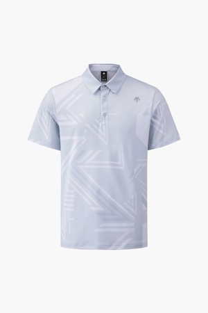 [데상트골프] 남성 전판 패턴 반팔 카라 티셔츠 (DP22MFTS6G)_GREY-a