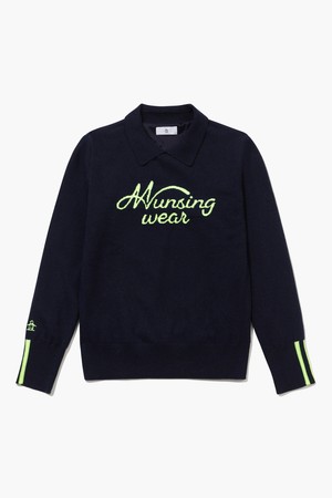 [먼싱웨어] 여성 카라 방풍 스웨터 다크네이비 MQ422LSWO1_NAVY-a