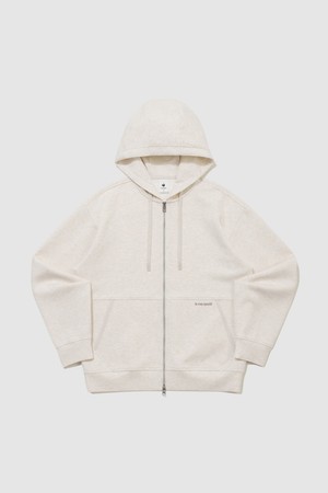 유니 쿠션지 루즈핏 후드 집업 - 오트밀 QR123LFT13