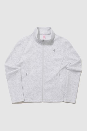 여성 더블텐션2.0 슬림핏 스텐넥 집업 - 멜란지 QR122OFT13