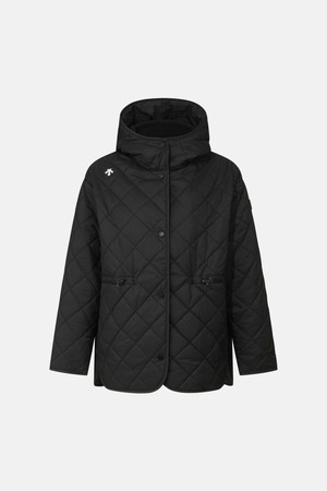 우먼스 퀼팅 롱 패딩 자켓 블랙 SR122PKT12