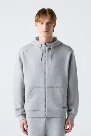 스포츠테리 오버핏 후드 집업 자켓 멜란지 그레이 SR123UFT11