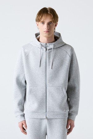 에어로플리스 후드 집업 자켓 멜란지 그레이 SR123UFT14