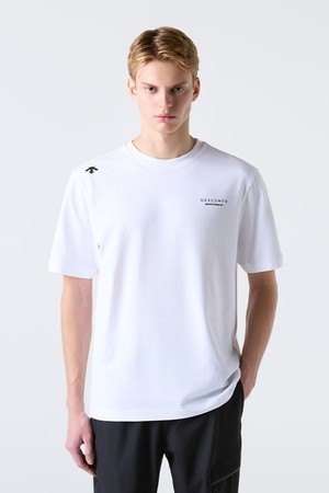 [세리나 착용] 스몰 워딩 코튼 반팔 티셔츠 화이트 SR123UTS15