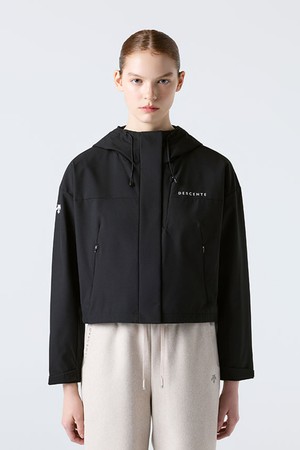 우먼스 크롭 바람막이 자켓 블랙 SR122UJK12