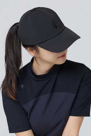 [데상트골프] 여성 기본 리본 탈부착 볼캡						  DR12WFCP12_BLACK-a