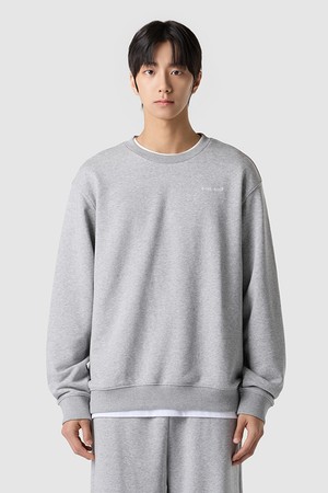 유니 에센셜 레귤러핏 맨투맨 - 그레이 QR123LFS11