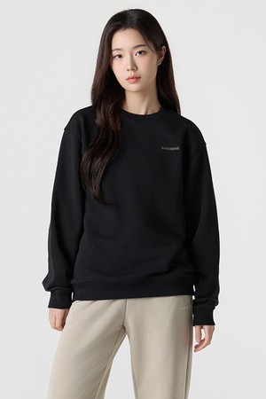 유니 에센셜 레귤러핏 맨투맨 - 블랙 QR123LFS11