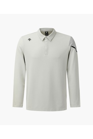 [데상트골프] 남성 원포인트 카라 긴팔티셔츠  DR12MFTL1A_CAMEL-a