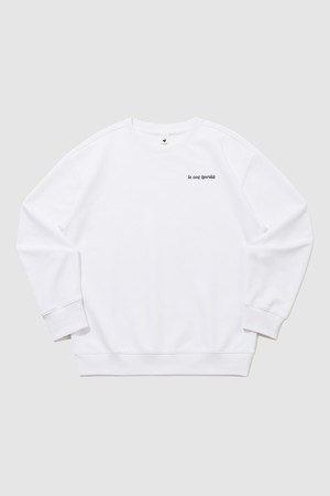 유니 백그래픽 루즈핏 맨투맨 화이트 QR123LFS22