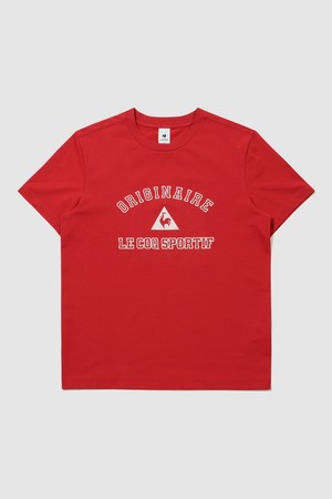 유니 레터 그래픽 르프레쉬 반팔티 레드 QR123LRS22