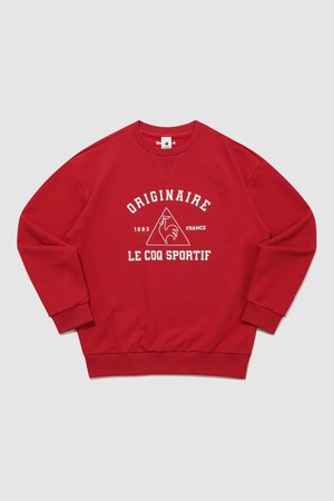 유니 빅 그래픽 루즈핏 맨투맨 레드 QR123LFS21