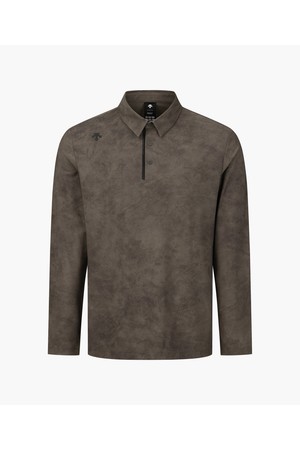 [데상트골프] 남성 전판 패턴 긴팔티셔츠  DR12MFTL1B_WINE-a