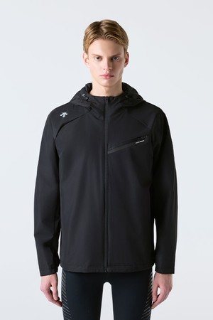 러닝 메쉬 안감 후드형 바람막이 자켓 블랙 SR123RWB22