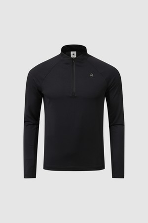 남성 하이브리드 긴팔 집업 티셔츠 블랙 QR121ERL11