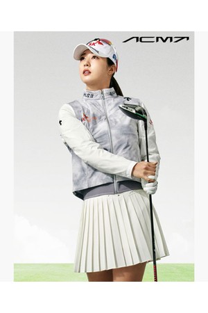 [데상트골프] 여성 아크먼트(ACMT) 아크라인 스윙 점퍼  DR12WFBL22_GREY-a