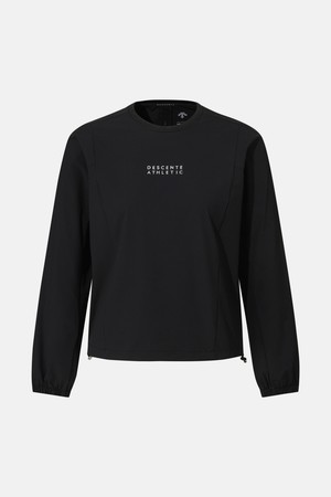 우먼스 워딩 그래픽 우븐 맨투맨 블랙 SR122PWH11