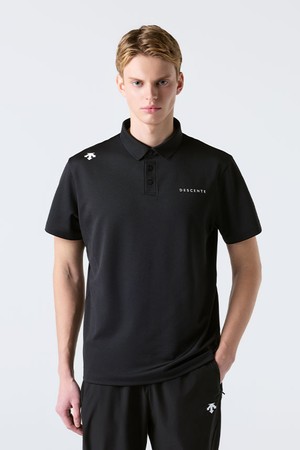 스몰 워딩 폴로 반팔 티셔츠 블랙 SR123UPS15