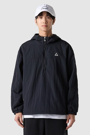 유니 루즈핏 아노락 메쉬 자켓 - 블랙 QR123LJK22