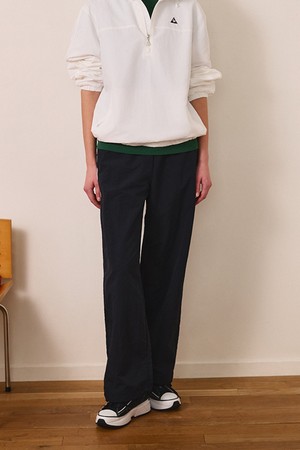 유니 스트레이트 루즈핏 팬츠 - 블랙 QR123LPT21