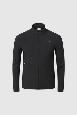 유니 트리코트 스탠넥 트랙탑 - 블랙 QR123EFT21