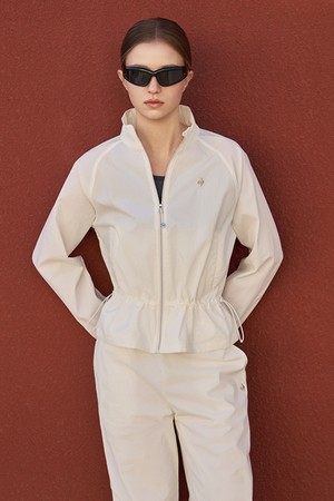 여성 스트레치 우븐 루즈핏 홑겹 자켓 - 크림 QR122OJK22