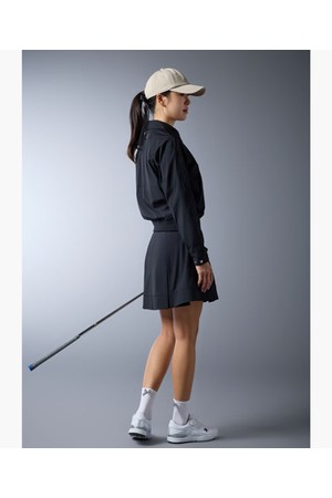 [데상트골프] 여성 A라인 셋업 미디 스커트  DR12WFSK21_BLACK-a