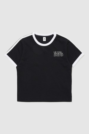 여성 선데이 크롭 반팔티 - 블랙 QR122LRS33