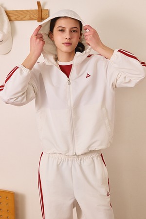 여성 선데이 루즈핏 크롭 홑겹 자켓 - 크림 QR122LJK32
