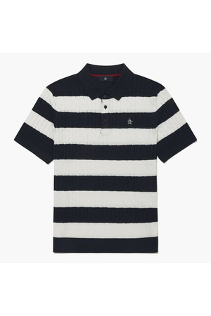 [먼싱웨어] 남성 케이블 반팔 스웨터 다크네이비 MR121MSW31_NAVY-a