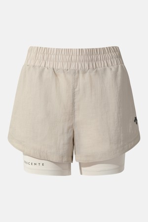 우먼스 러닝 립스탑 레깅스 일체형 쇼츠 다크 베이지 SR122RHP31