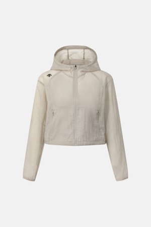 우먼스 러닝 세미 크롭 바람막이 자켓 다크 베이지 SR122RWB31