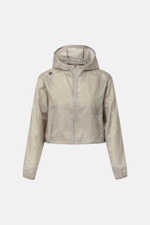 우먼스 러닝 세미 크롭 바람막이 자켓 베이지 SR122RWB31