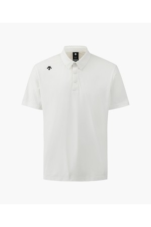 [데상트골프] 남여공용 등판 그래픽 카라 반팔 티셔츠  DR22MFTS4L_WHITE-a