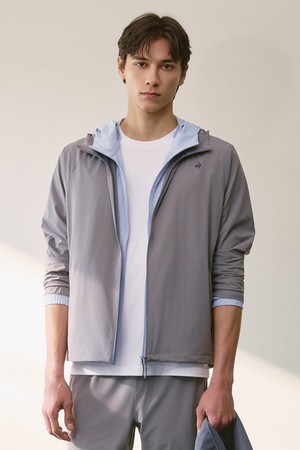 유니 러닝 드라이 홑겹 자켓 - 그레이 QR123EJK31