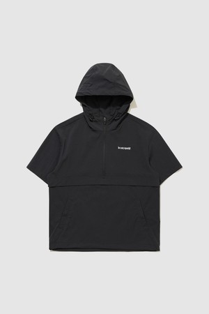 유니 스트레치 타슬란 루즈핏 반팔 아노락 자켓 - 블랙 QR223LJK42