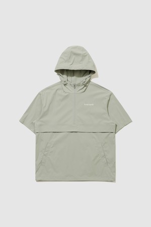 유니 스트레치 타슬란 루즈핏 반팔 아노락 자켓 - 카키 QR223LJK42