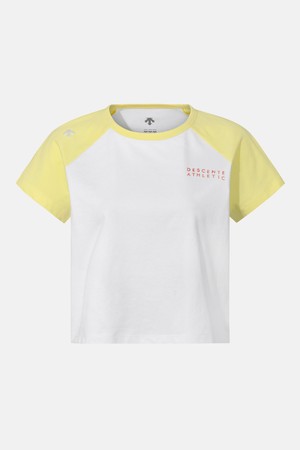 우먼스 쿨링 세미크롭 라글란 반팔 티셔츠 레몬 SR122PTS33