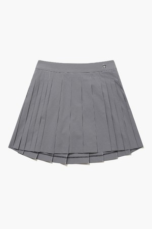 여성 깅엄 서커 플리츠 스커트 화이트/블랙 MR222LSK44