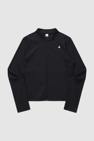 여성 냉감골지 슬림핏 집업 - 블랙 QR122OFT31