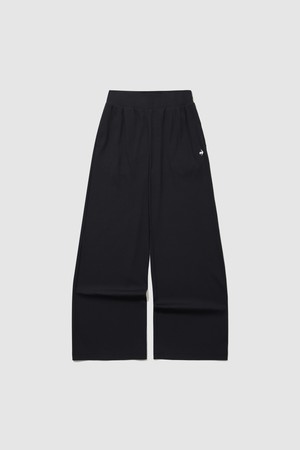 여성 냉감골지 와이드핏 팬츠 - 블랙 QR122OFP31