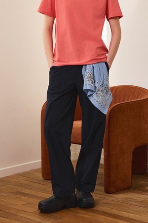 유니 씬플렉스 루즈핏 스트레이트 팬츠 - 블랙 QR223LPT52