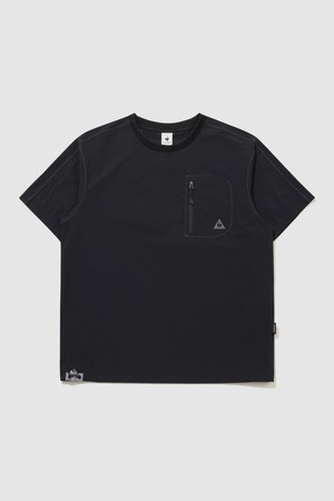 유니 씬플렉스 루즈핏 경량 반팔 피스테 - 블랙 QR223LWT51