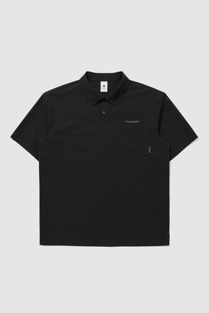 유니 씬플렉스 루즈핏 경량 폴로 피스테 - 블랙 QR221LWT52