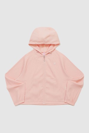 여성 쁘띠 플리세 루즈핏 경량 우븐 자켓 - 핑크 QR222OJK51