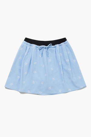 여성 펭귄 프린트 플레어 스커트 라이트블루 MR222LSK53