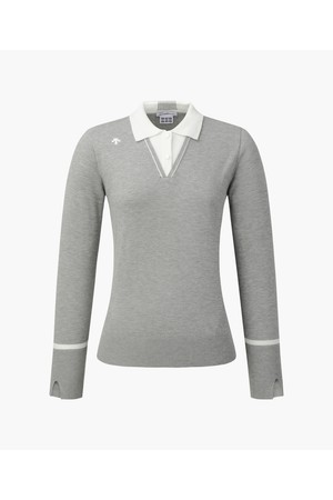 [데상트골프] 여성 카라 긴팔 풀오버  DR12WFKP21_GREY-a