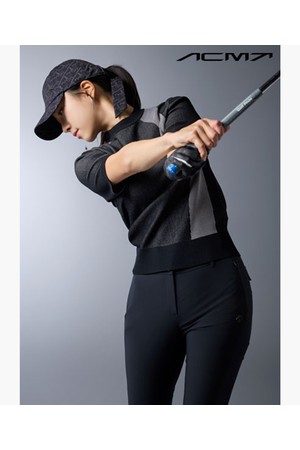 [데상트골프] 아크먼트(ACMT) 여성 모크넥 골지 풀오버  DR12WFKP31_BLACK-a