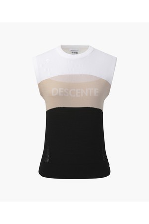 [데상트골프] 여성 자가드 풀오버 베스트  DR12WFKV22_WHITE-a