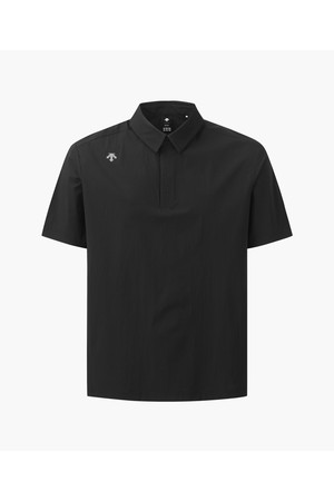 [데상트골프] 남성 우븐 카라 반팔 티셔츠  DR12MFTS36_BLACK-a